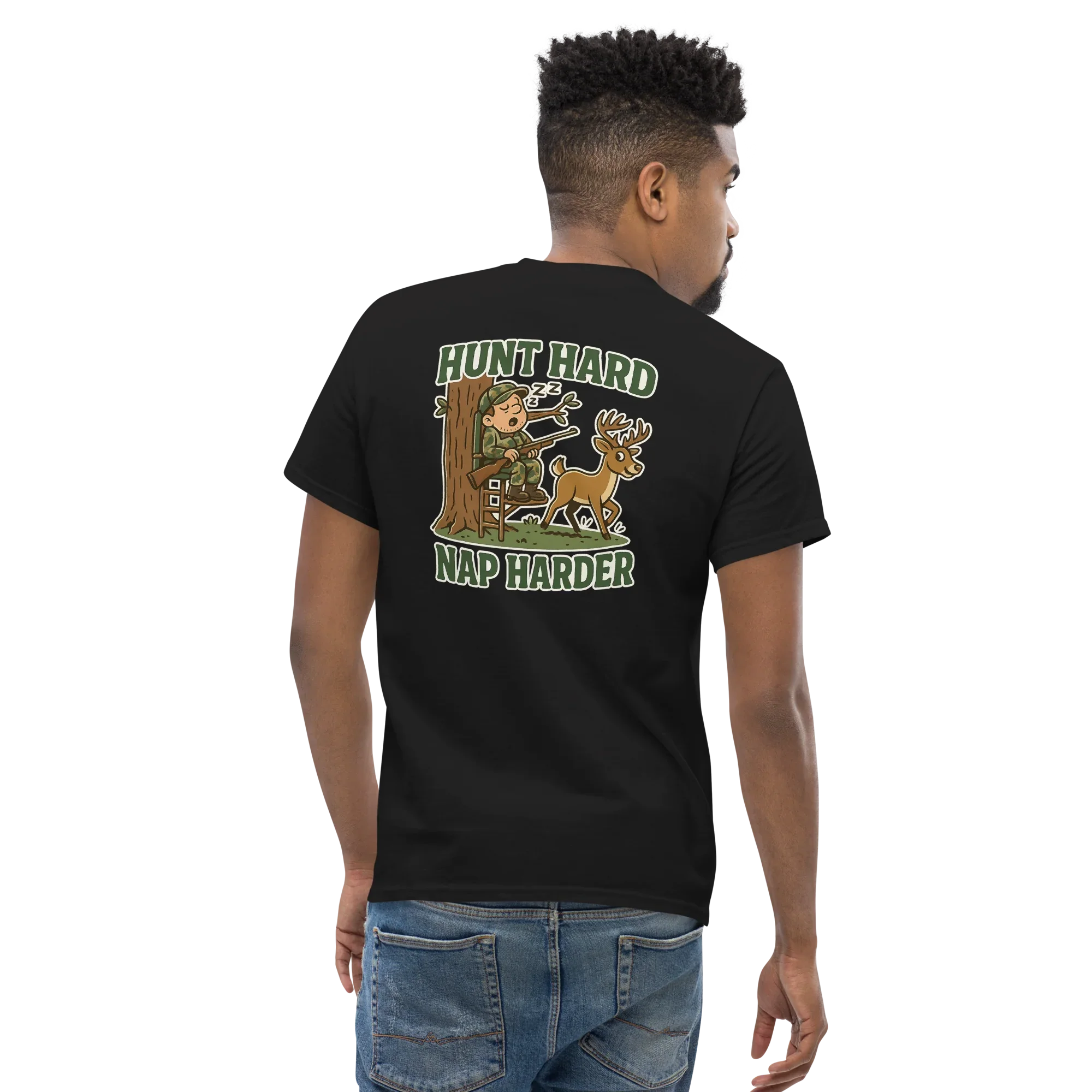 Hunter Humor Hunt Hard Nap Harder T-Shirt