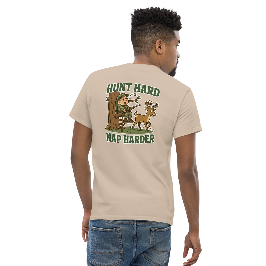 Hunter Humor Hunt Hard Nap Harder T-Shirt